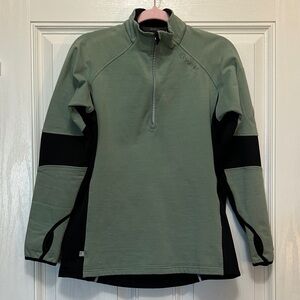 SPORTHILL 3SP Green and Black Quarter-Zip Pullover Athletic Top Size L